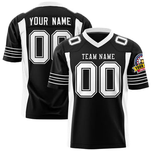 Custom Black White Personalized Insert Color Design Authentic Football Jersey