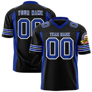 Custom Black Royal Personalized Insert Color Design Authentic Football Jersey