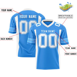 Custom Powder Blue White Personalized Insert Color Design Authentic Football Jersey