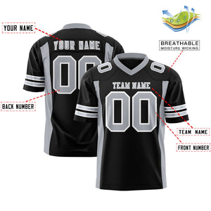 Custom Black Gray Personalized Insert Color Design Authentic Football Jersey