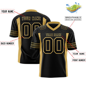 Custom Black Old Gold Personalized Insert Color Design Authentic Football Jersey