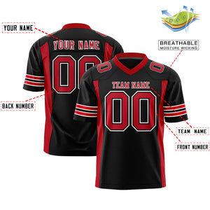 Custom Black Red Personalized Insert Color Design Authentic Football Jersey