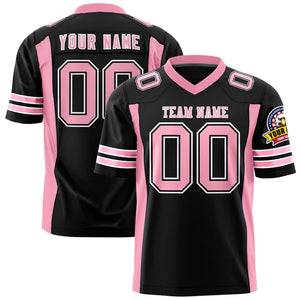 Custom Black Light Pink Personalized Insert Color Design Authentic Football Jersey