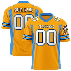 Custom Yellow Powder Blue Personalized Insert Color Design Authentic Football Jersey