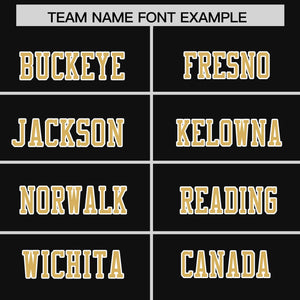 Custom Black Old Gold-White Personalized Classic Authentic Football Jersey