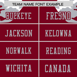 Custom Crimson Gray Personalized Camo Authentic Football Jersey