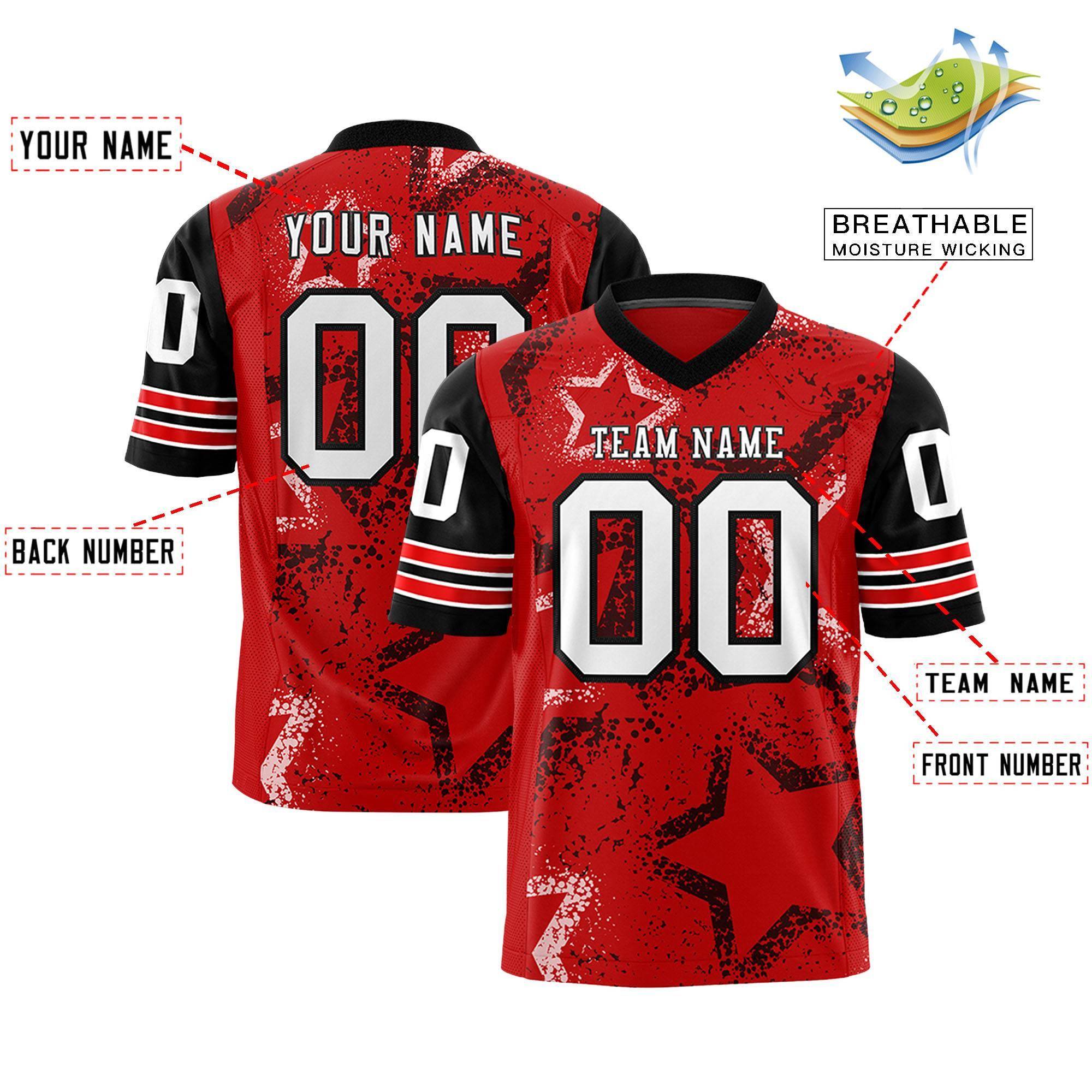 Custom Black Royal-White Personalized Star Pattern Design Authentic Football Jersey