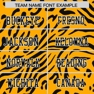 Custom Yellow Black Personalized Zebra Stripes Pattern Authentic Football Jersey