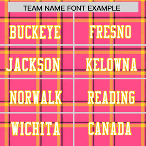 Custom Pink Personalized Plaid Pattern Design Authentic Football Jersey