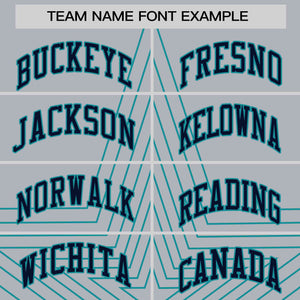 Custom Gray Aqua Personalized Star Pattern Raglan Sleeves Performance T-Shirt