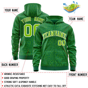 Custom Kelly Green Neon Green Varsity Full-Zip Letterman Leopard Print Hoodie Jacket