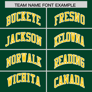 Custom Green Gold Raglan Sleeves Varsity Full-Snap Letterman Three Stripes Hoodie Jacket