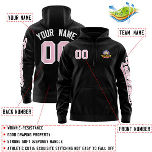 Custom Black Light Pink Varsity Full-Zip Letterman Classic Hoodie Jacket