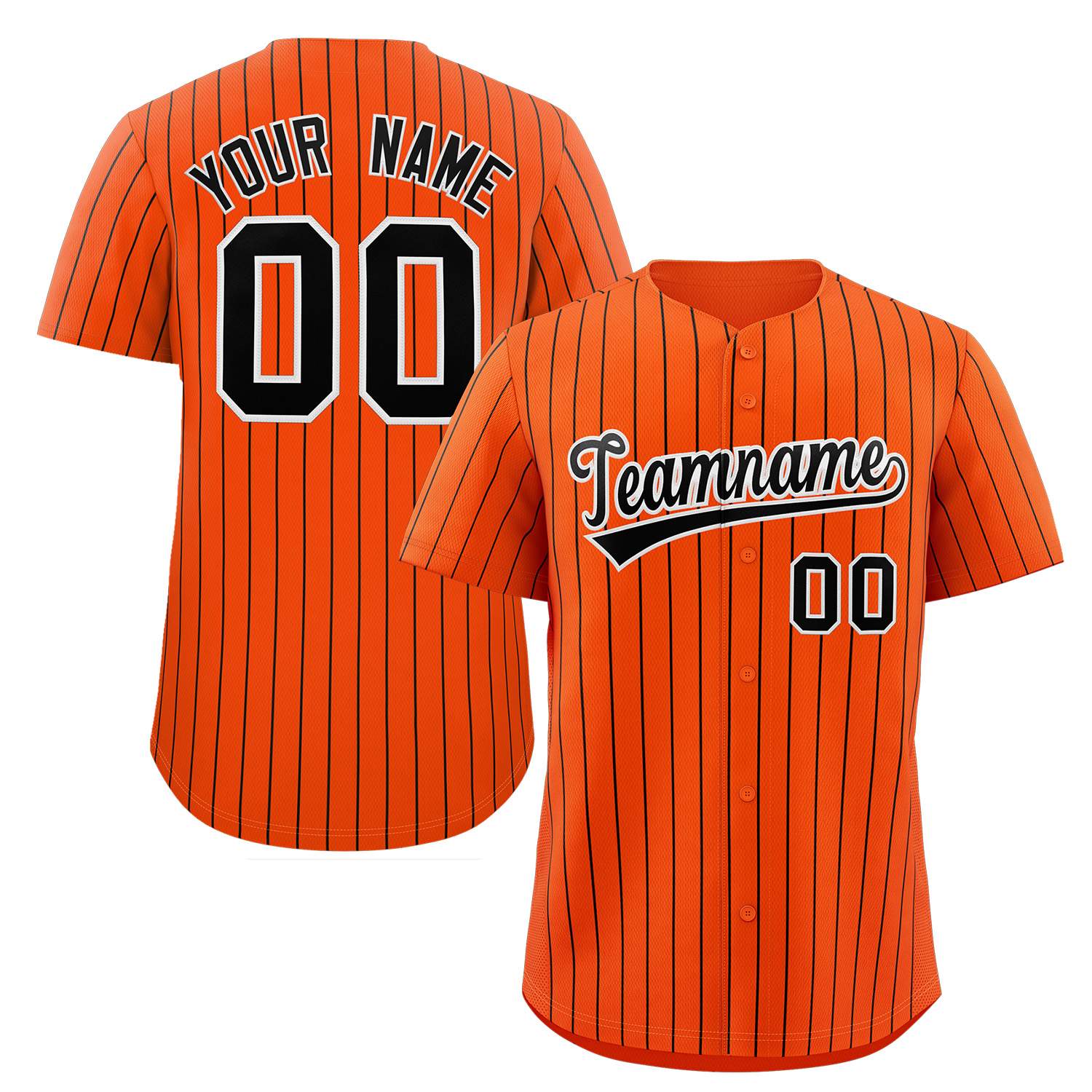 custom pin stripe baseball jerseys stitched and printed details