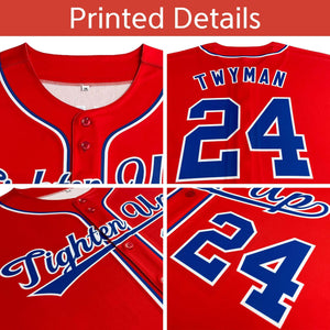 Custom Navy Red Thorns Ribbed Classic Style Authentic Baseball Jersey