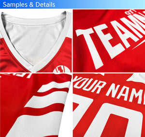 Custom Red Cream Gradient Fashion Sets Sports Uniform Basketball Jersey