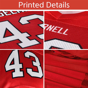 Custom Red Black Raglan Sleeves Personalized Camo Authentic Football Jersey