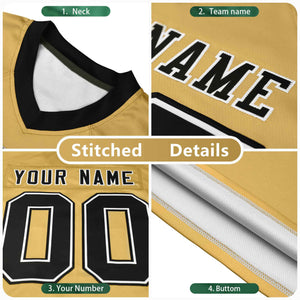 Custom Black Old Gold Personalized Insert Color Design Authentic Football Jersey