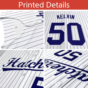 Custom Purple Black Pinstripe Personalized Two-Tone Authentic Baseball Jersey