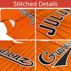 Custom Black Pink-Light Gray Stripe Fashion Design Full Button Authentic Baseball Jersey