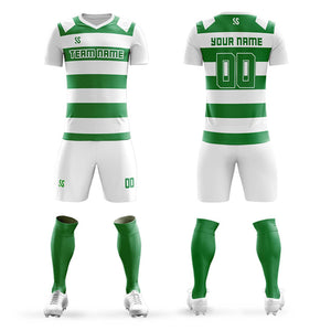 Custom Green Casual Printing Sportswear Soccer Sets Jersey