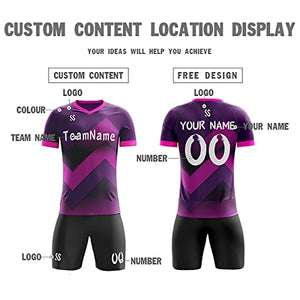 Custom Purple Black-White Soft Training Uniform Soccer Sets Jersey