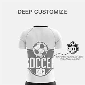 Custom White Sports Training Soccer Sets Jersey