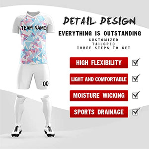 Custom White Sports Training Soccer Sets Jersey