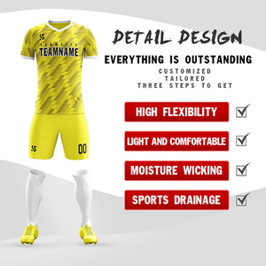 Custom Yellow Printing Outdoor Tracksuit Soccer Sets Jersey