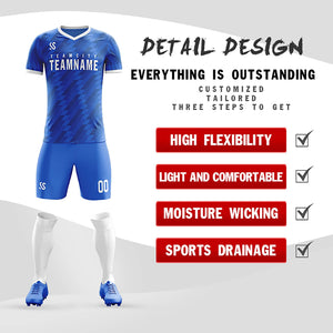 Custom Royal Printing Outdoor Tracksuit Soccer Sets Jersey