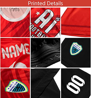 Custom Red Blue Soft Training Uniform Soccer Sets Jersey