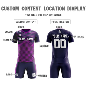 Custom Purple Printing Outdoor Tracksuit Soccer Sets Jersey