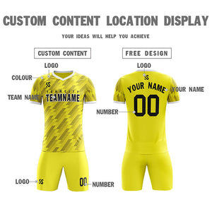 Custom Yellow Printing Outdoor Tracksuit Soccer Sets Jersey