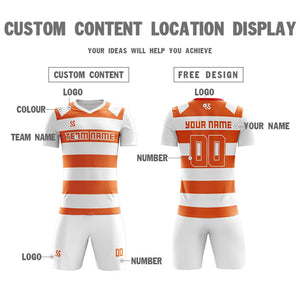 Custom Orange Casual Printing Sportswear Soccer Sets Jersey