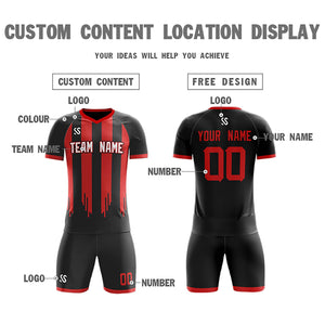 Custom Black Printing Outdoor Tracksuit Soccer Sets Jersey