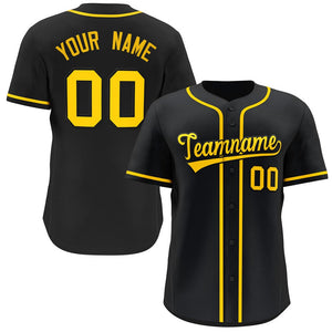 Maillot de baseball authentique de mode de style classique jaune noir personnalisé