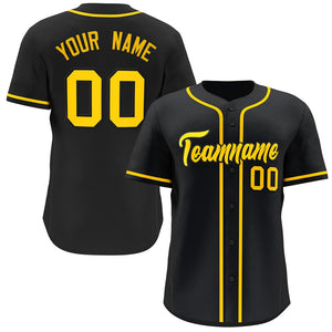 Maillot de baseball authentique Hip Hop de style classique jaune noir personnalisé