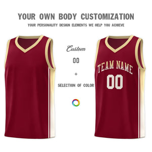 Custom Crimson Khaki Gradient Fashion Sports Uniform Basketball Jersey