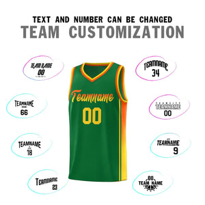 Custom Kelly Green Orange-Gold Gradient Fashion Sports Uniform Basketball Jersey