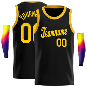 Custom Black Yellow Classic Tops Sport Game Basketball Jersey