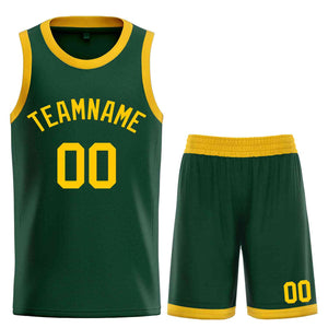 Maillot de basket-ball incurvé personnalisé Hunter Green YellowBull Classic