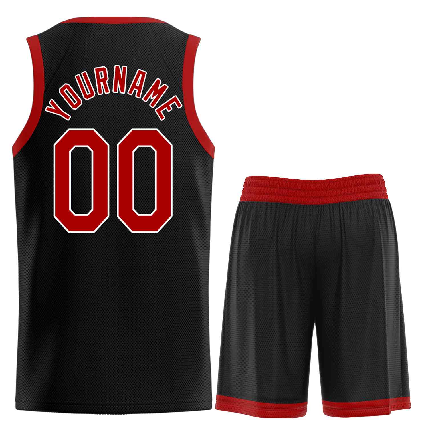 Uniforme de sport de guérison personnalisé noir rouge-blanc, ensembles classiques, maillot de basket-ball