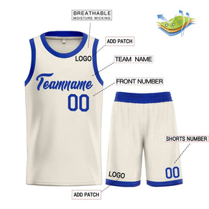 Uniforme de sport Royal Heal crème personnalisé, ensembles classiques, maillot de basket-ball