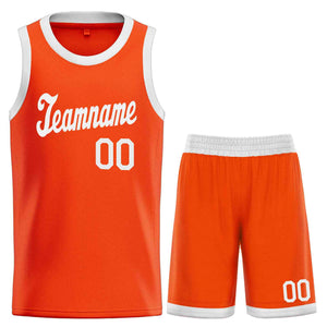 Le classique blanc orange personnalisé définit le maillot de basket-ball uniforme de sport