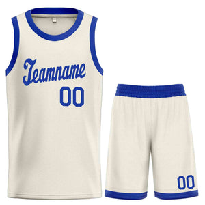 Crème personnalisée Royal Classic définit un maillot de basket-ball uniforme de sport