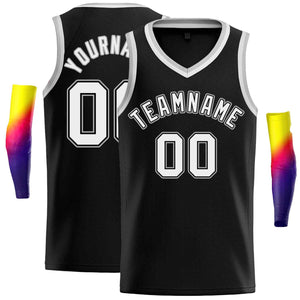 Custom Black White-Gray Classic Tops Men Casual Basketball Jersey