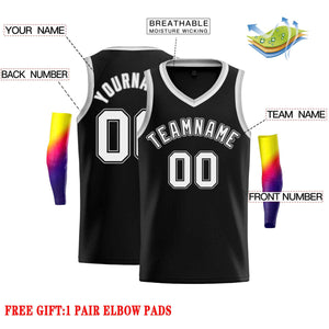 Custom Black White-Gray Classic Tops Men Casual Basketball Jersey