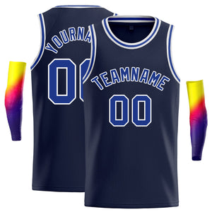 Custom Navy White-Royal Classic Tops Basketball Jersey