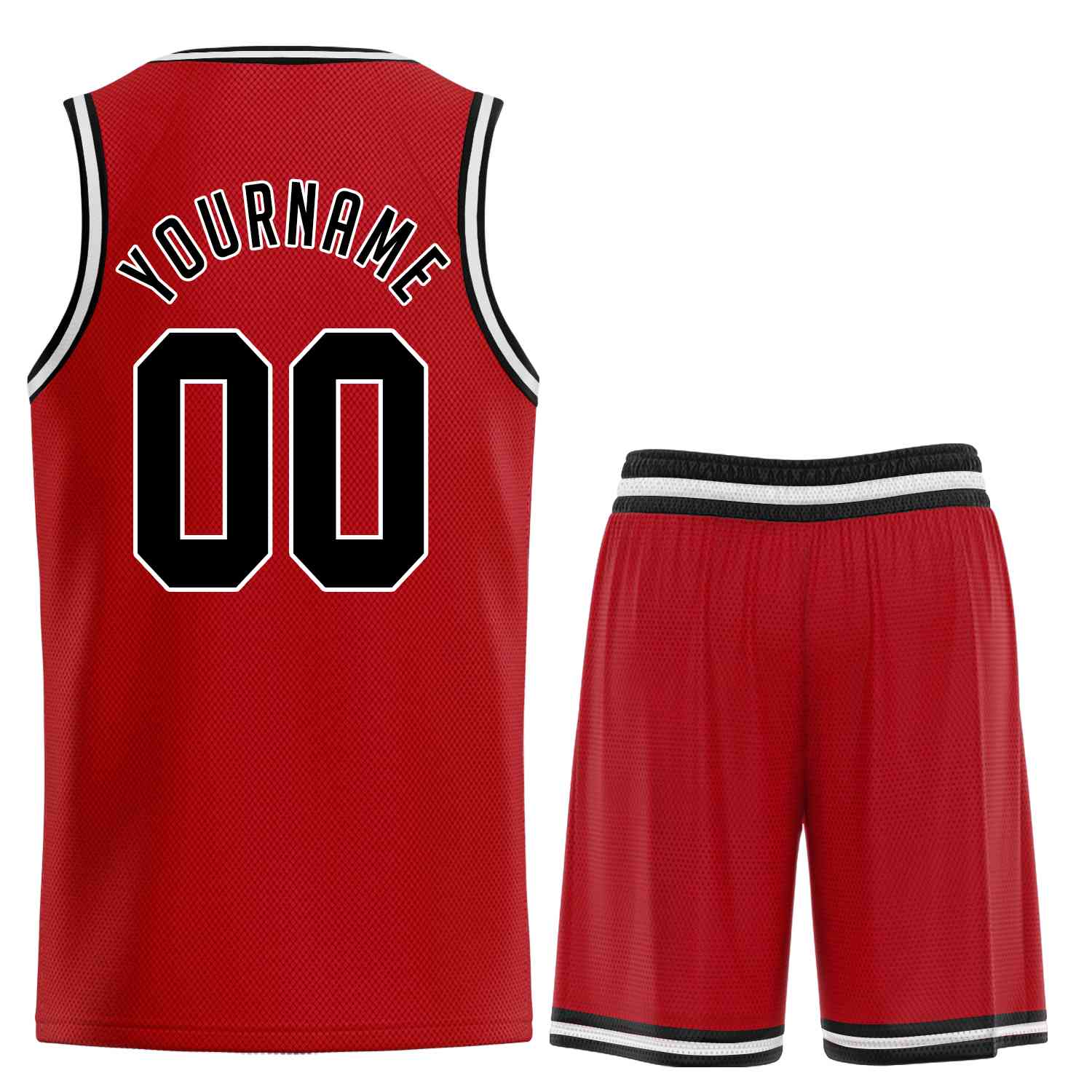 Maillot de basket-ball uniforme de sport, ensembles classiques rouge noir-blanc personnalisés