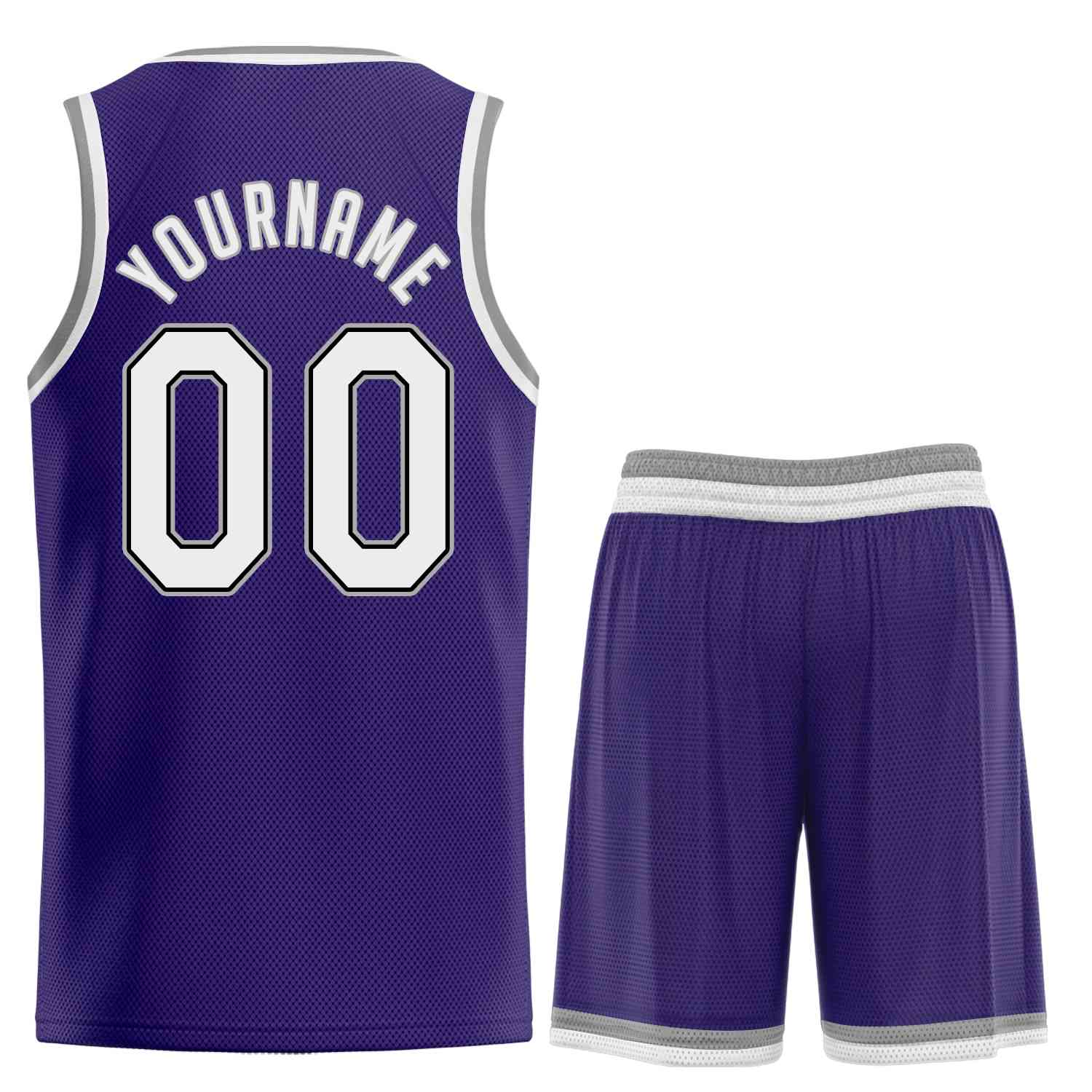 Custom Purple White-Black Classic Sets Sports Uniform Basketball Jersey